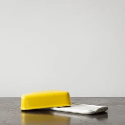 2031 MARUMITSU POTERIE Beurrier arrondi - Jaune