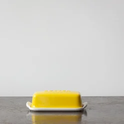 2031 MARUMITSU POTERIE Beurrier arrondi - Jaune
