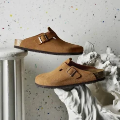 Women Birkenstock - Sabots Boston - Lit de pied souple - Marron