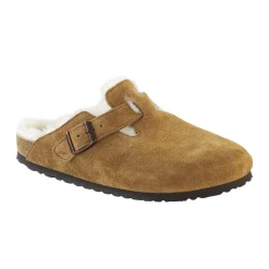 Women Birkenstock - Sabots Boston en Fourrure - Marron