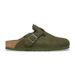 Women Birkenstock - Sabots Boston en Fourrure - Kaki