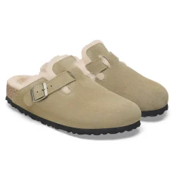 Women BIRKENSTOCK - Sabots Boston en Fourrure - Taupe