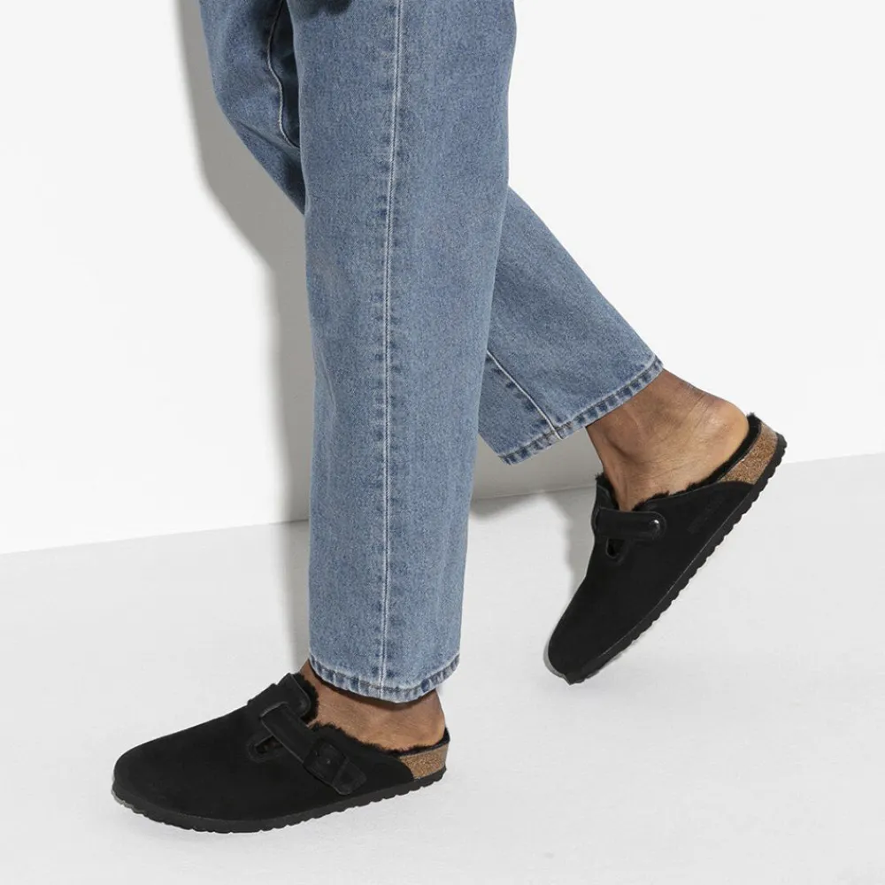 BIRKENSTOCK - Sabots Boston en Fourrure - Noir