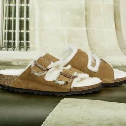 Women Birkenstock - Sandales Arizona en Fourrure - Marron