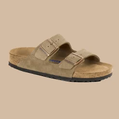Women Birkenstock - Sandales Lit de pied souple Arizona - Taupe