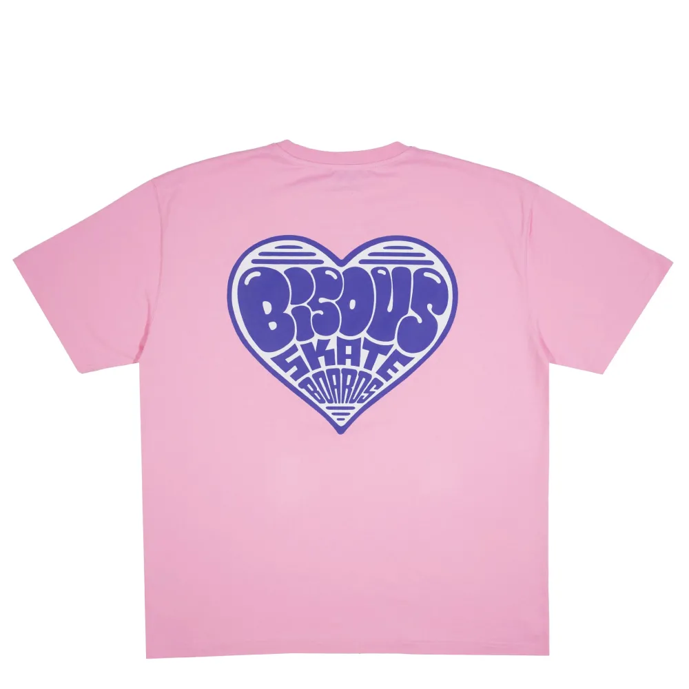 BISOUS SKATEBOARD - T-Shirt Coeur - Rose