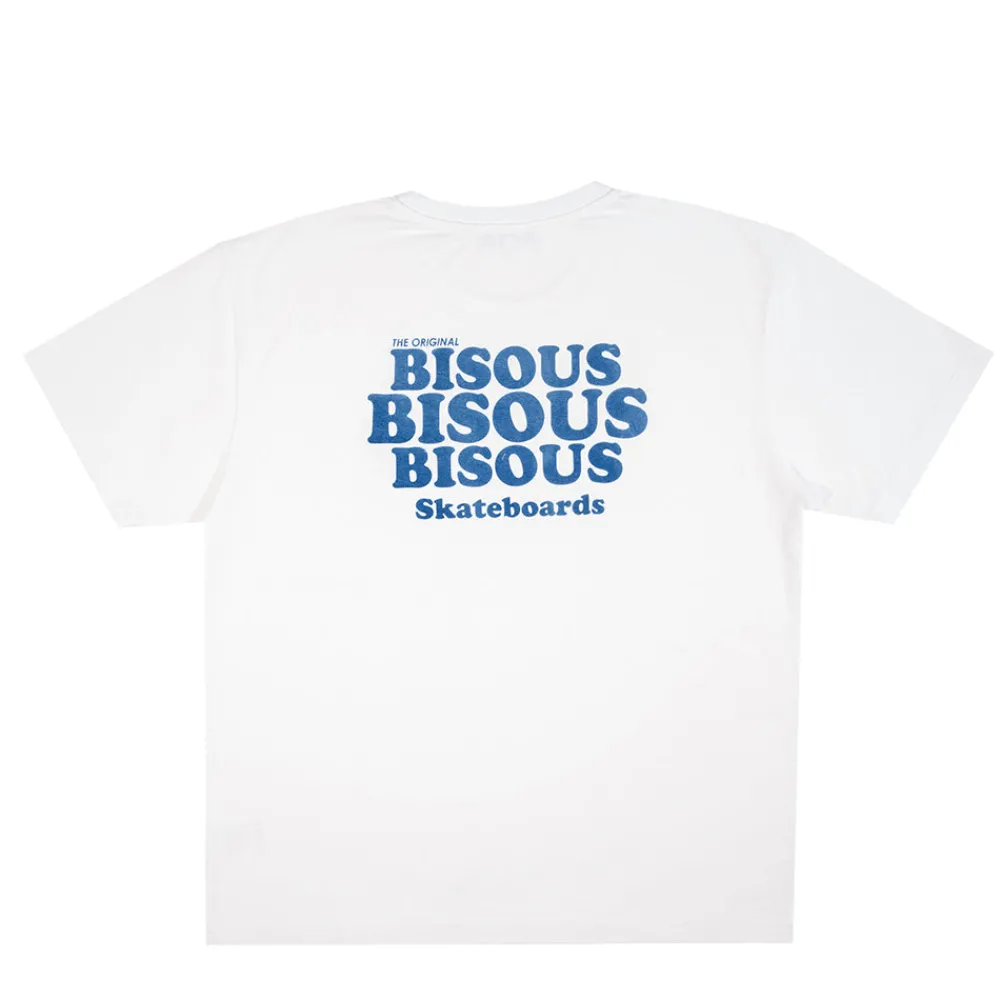BISOUS SKATEBOARD - T-shirt Grease - Blanc/Marine