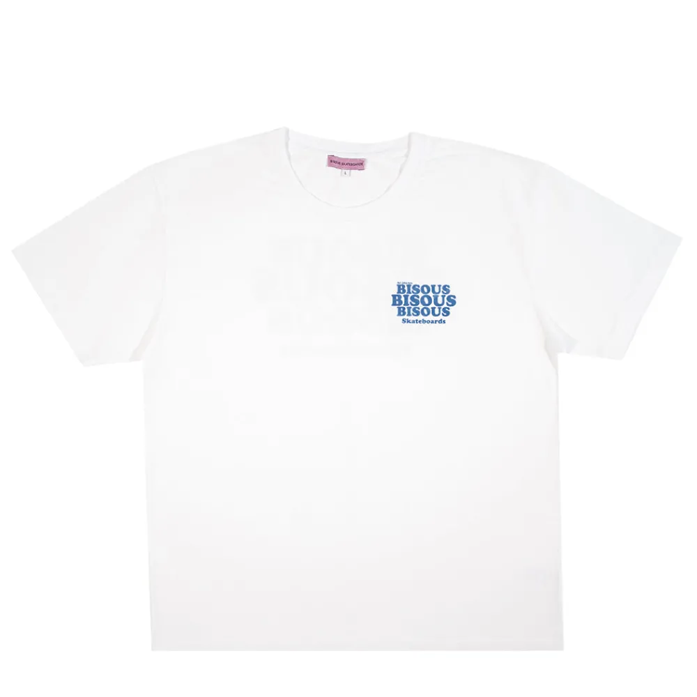 BISOUS SKATEBOARD - T-shirt Grease - Blanc/Marine