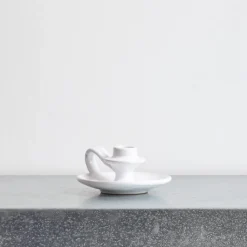 244 FASANO Bougeoir en céramique - Blanc