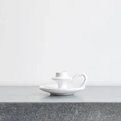 244 FASANO Bougeoir en céramique - Blanc