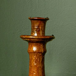 1286 HOUSEHOLD HARDWARE Bougeoir en céramique - Moutarde