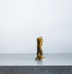 1393 EMILIE HOLM ATELIER Bougeoir en céramique émaillée - Jaune