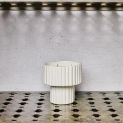 2195 MAMENE Bougie Podium M - Blanc Grès