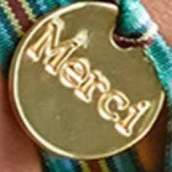 Women Merci Bracelet à Carreaux Médaille - Vert