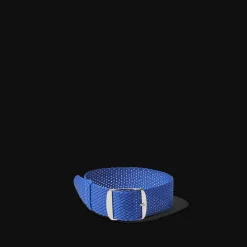 Women MERCI Bracelet de montre en Perlon tressé - Bleu Électrique