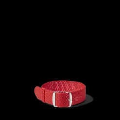 Women MERCI Bracelet de montre en Perlon tressé - Rouge