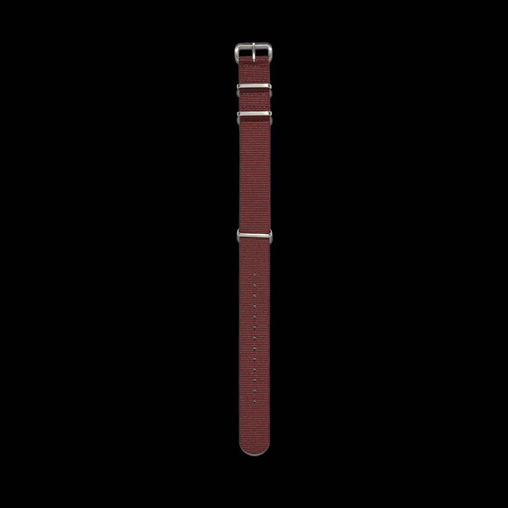 Women MERCI Bracelet de montre NATO en nylon - Bordeaux