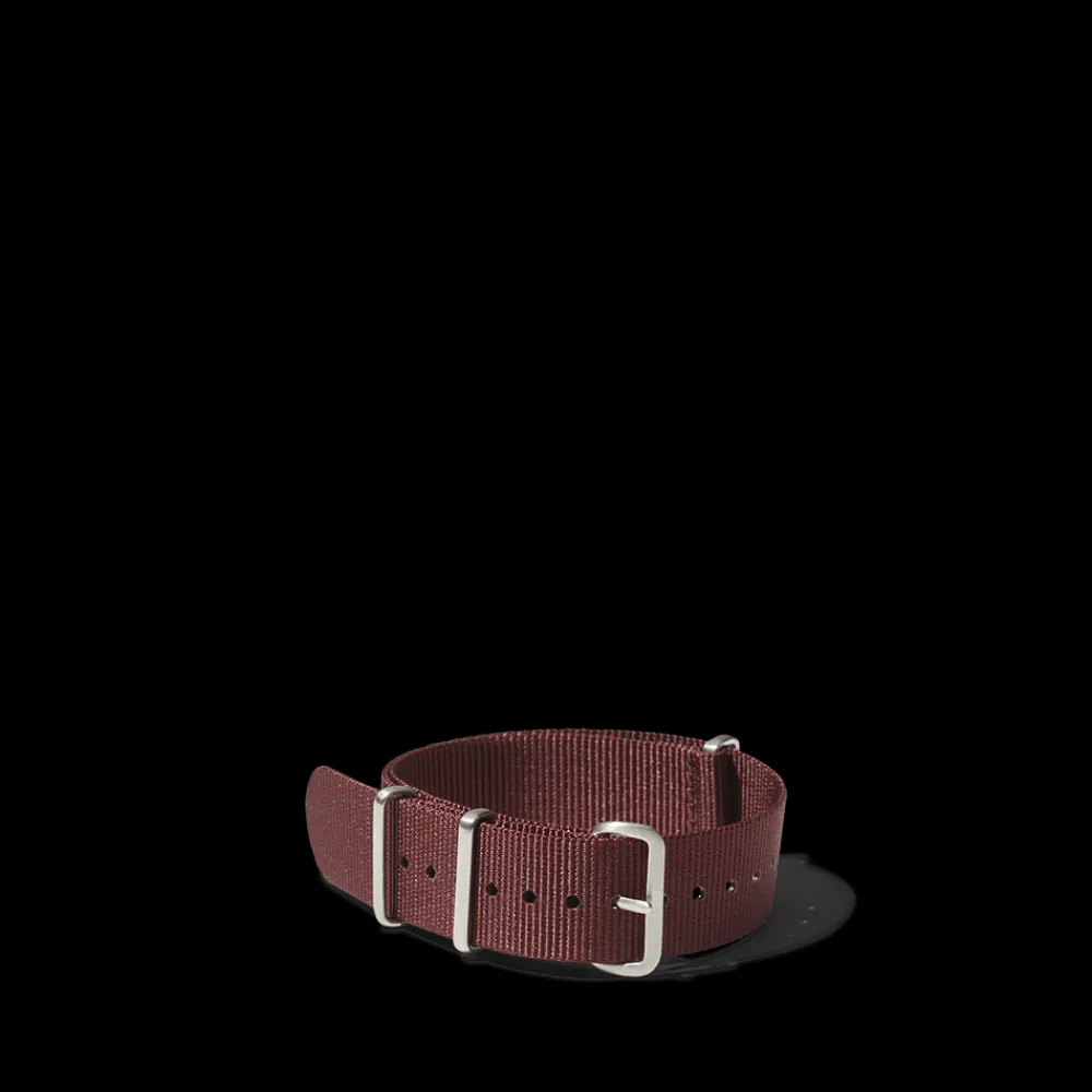 Women MERCI Bracelet de montre NATO en nylon - Bordeaux