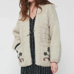 Women Bsbee - Gilet Kimono Fleur - Beige
