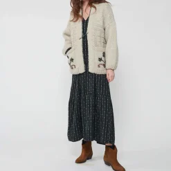 Women Bsbee - Gilet Kimono Fleur - Beige