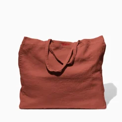200 LINTEX Cabas en lin lavé - Rouge Urushi