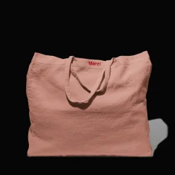 200 LINTEX Cabas en lin lavé Merci - Rose Argile