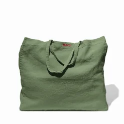 200 LINTEX Cabas en lin lavé Merci - Vert d'Anduze