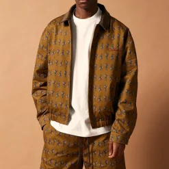 CALEB - Blouson à motif floral - Marron