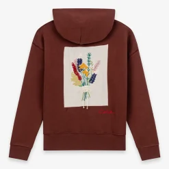 CALEB - Hoodie Bouquet brodé - Marron