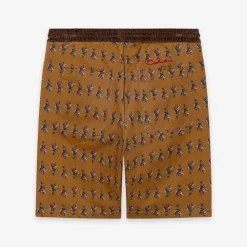 CALEB - Short à motif flora - Marron
