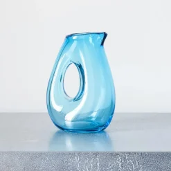 216 POLS POTTEN Carafe en verre soufflé- Turquoise