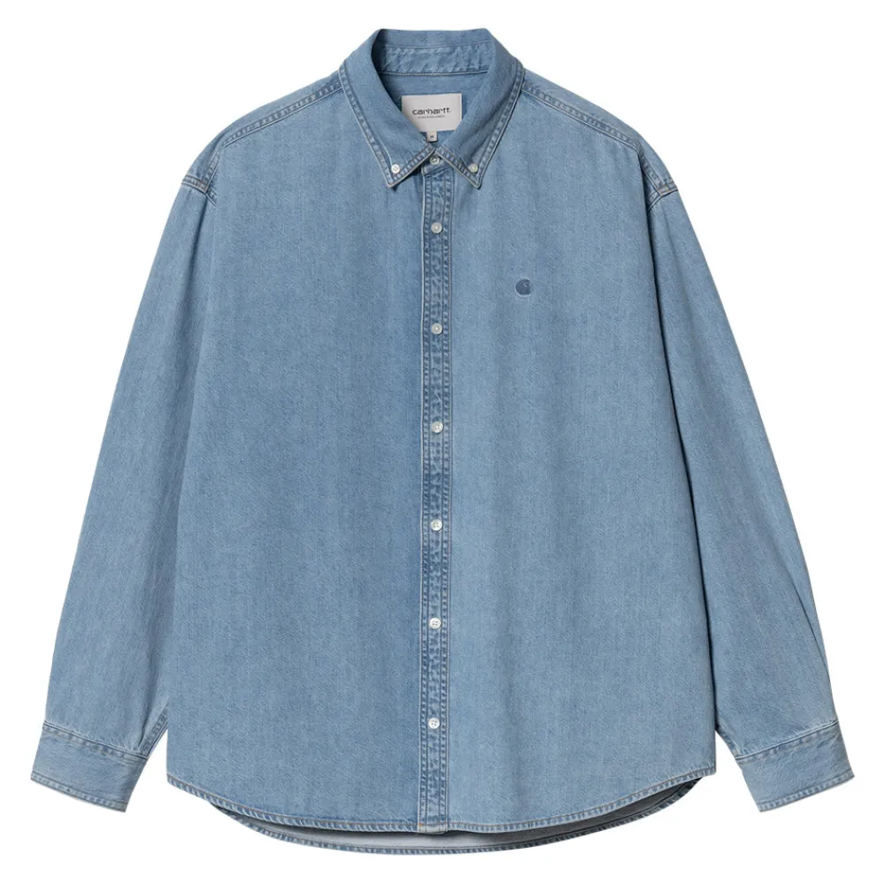CARHARTT WIP - Chemise Lucas - Blue Bleached