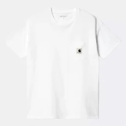 Women Carhartt WIP - T-Shirt Pocket - Blanc