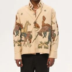 CARNE BOLLENTE - Chemise Moonlight Fauna - Beige