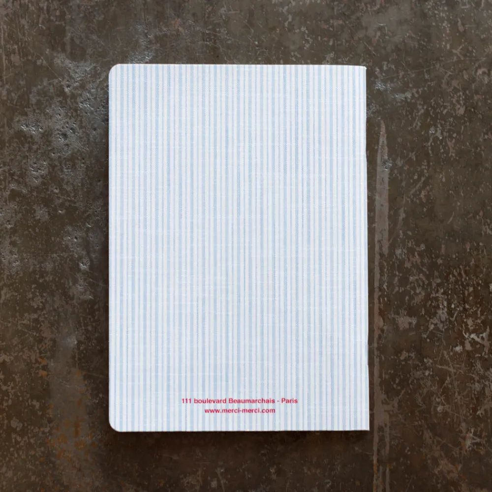 2962 BRANDBOOK Carnet Merci - Rayures Bleu Tyrrhénien et Rouge