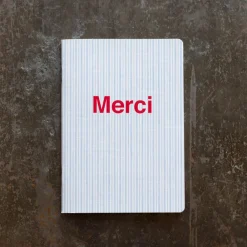 2962 BRANDBOOK Carnet Merci - Rayures Bleu Tyrrhénien et Rouge