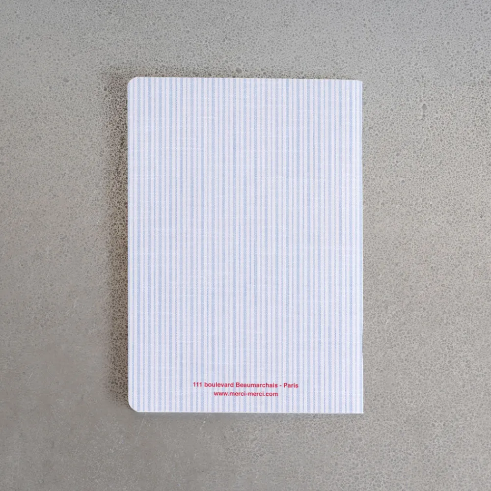 2962 BRANDBOOK Carnet Merci - Rayures Bleu Tyrrhénien et Rouge