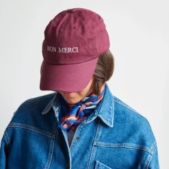 Women HOHO COCO Casquette unisexe brodée Non Merci - Bordeaux