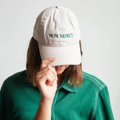 Women M05 Casquette unisexe brodée Non Merci - Écru