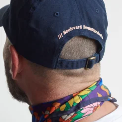 Women HOHO COCO Casquette unisexe brodée Non Merci - Bleu Marine