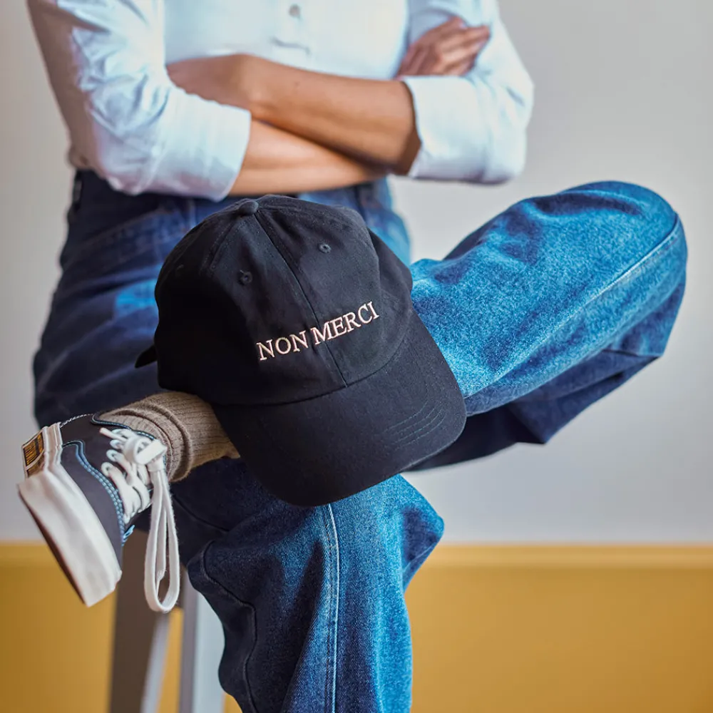 Women Merci Casquette Unisexe Brodée Non - Noir