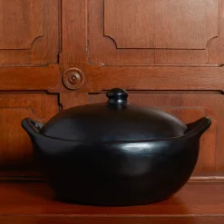 1950 INDIGENA Casserole ovale en argile - Noir