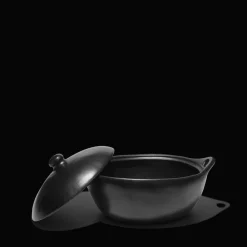 1950 INDIGENA Casserole ovale en argile - Noir