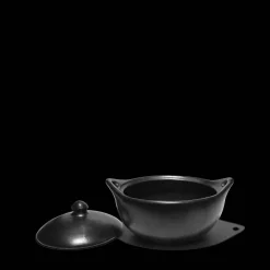 1950 INDIGENA Casserole ovale en argile - Noir