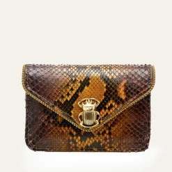 Women Claris Virot - Porte Carte Python Alex - Marron
