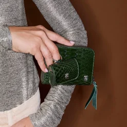 Women Claris Virot - Portefeuille Mini Bob Pyhton - Vert