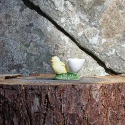 1852 VISTA ALEGRE Coquetier coquille d'oeuf avec poussin