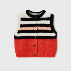 Women Cordera - Gilet Rayé - Rouge