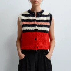 Women Cordera - Gilet Rayé - Rouge