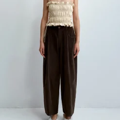 Women Cordera - Pantalon Velours Baggy - Marron